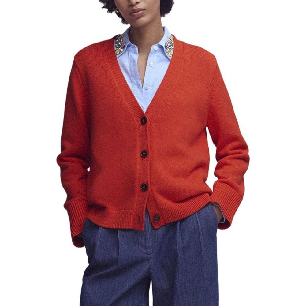 Boden Womens Lucy Relaxed Cardigan, Orange